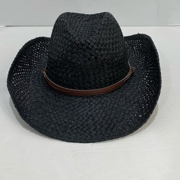 Simplicity Black and Brown Cowboy Hat Classic Western Style - Picture 3 of 8